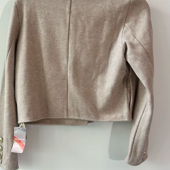 OGL Women's Beige Cropped Button-Up Jacket Size small - Picture 2 of 5